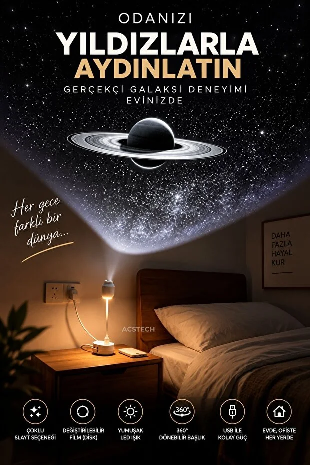 Yıldız Galaksi Projektörü 12’si 1 Arada | Tavan Yansıtmalı Uzay Gökyüzü Gece Lambası ve Oda Aydınlatma Yıldız Galaksi Projektörü 12’si 1 Arada | Tavan Yansıtmalı Uzay Gökyüzü Gece Lambası ve Oda Aydınlatma